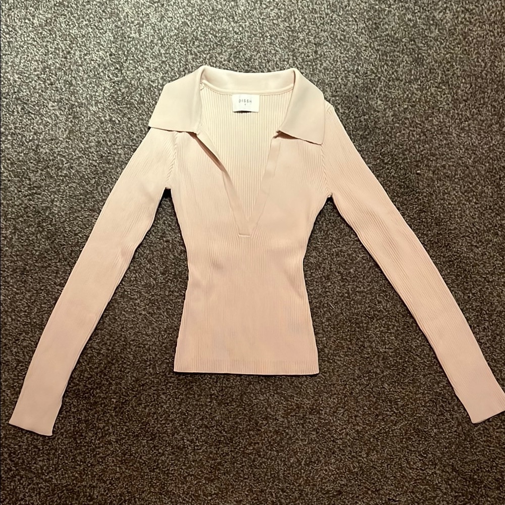 NWOT Cream V-neck, DISSH Long Sleeve top